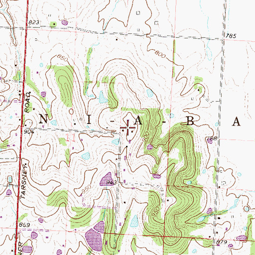Topographic Map of Oak Hill School (historical), MO