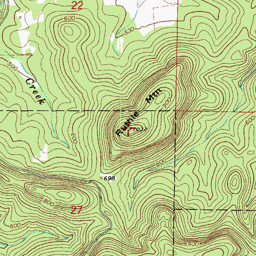 Topographic Map of Ruthie Mountain, AR