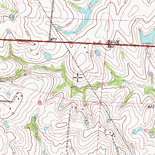 Topographic Map of Six-Mile, MO