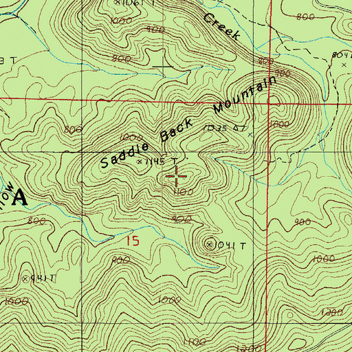 Topographic Map of Saddle Back Mountain, AR
