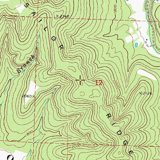 Topographic Map of Sailor Ridge, AR