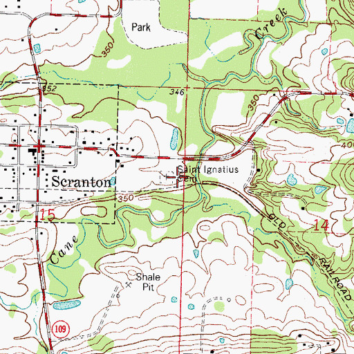 Topographic Map of Saint Ignatius Cemetery, AR