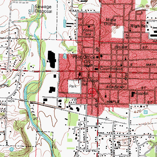 Topographic Map of Saint Joseph School, AR