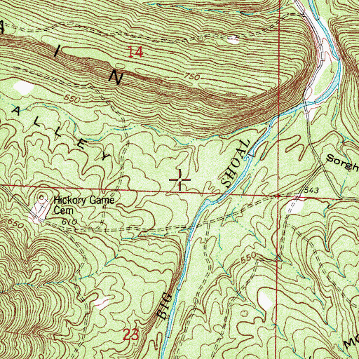 Topographic Map of Saint Louis Valley, AR