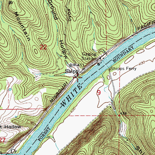 Topographic Map of Salt Ground Hollow, AR