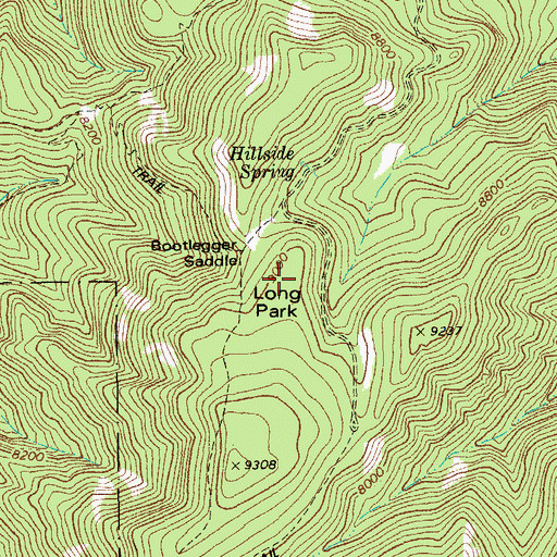 Topographic Map of Long Park, AZ