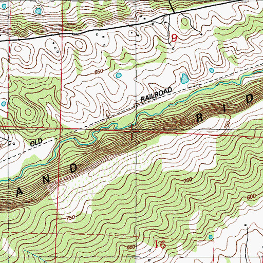 Topographic Map of Sand Ridge, AR