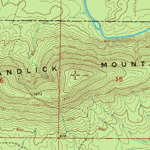 Topographic Map of Sandlick Mountain, AR