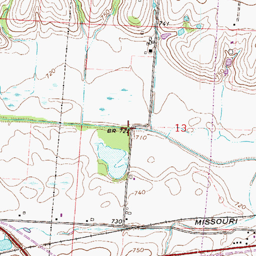 Topographic Map of Fire Prairie, MO