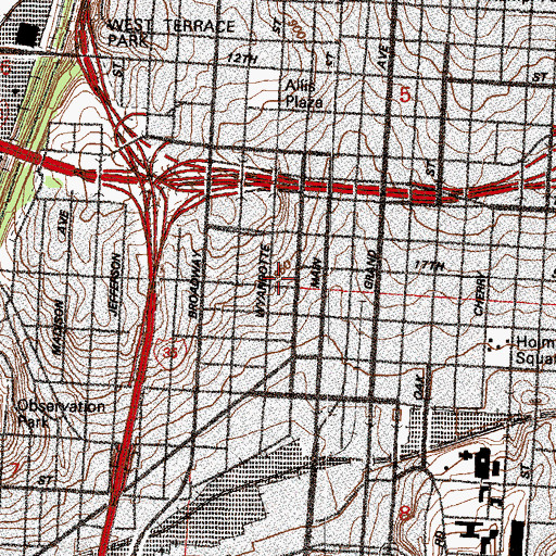 Topographic Map of Webster School (historical), MO