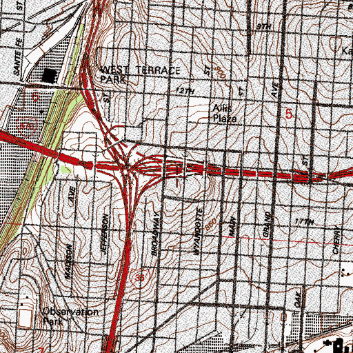Topographic Map of Swedish Lutheran Elim Church (historical), MO