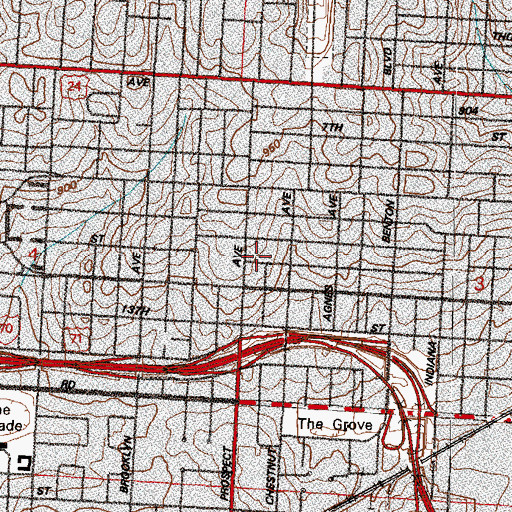 Topographic Map of Saint Aloysius Church (historical), MO