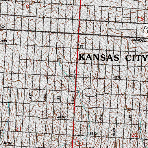 Topographic Map of Parrish Farm School (historical), MO