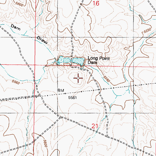 Topographic Map of Long Point Dam, AZ