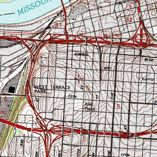 Topographic Map of Grace Church, MO