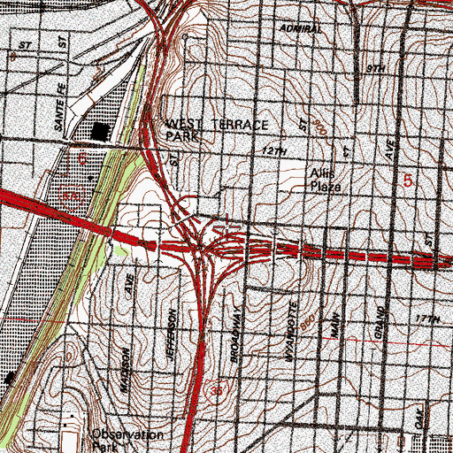 Topographic Map of Franklin School (historical), MO