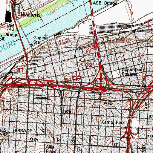 Topographic Map of Buchanan School (historical), MO