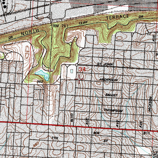 Topographic Map of Assumption of the Blessed Virgin Mary, MO