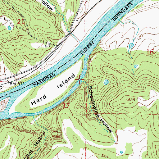 Topographic Map of Schoolhouse Hollow, AR