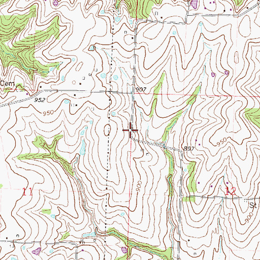 Topographic Map of Murphy School (historical), MO