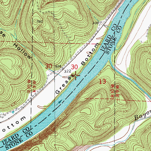 Topographic Map of Schoolhouse Hollow, AR
