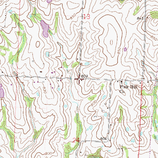 Topographic Map of Pink Hill School (historical), MO