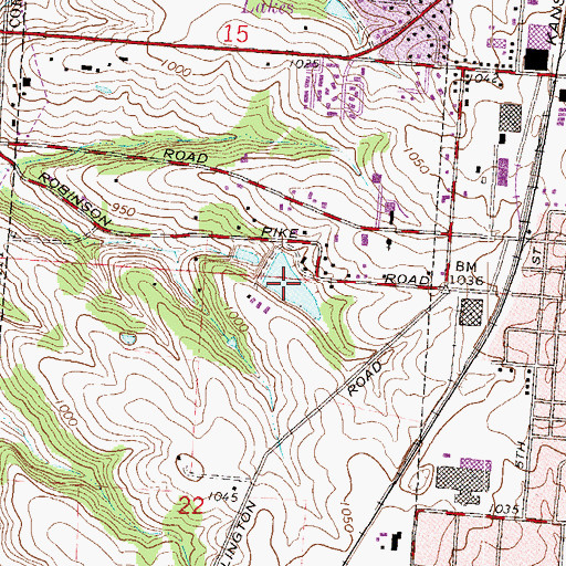 Topographic Map of Lake Clare, MO