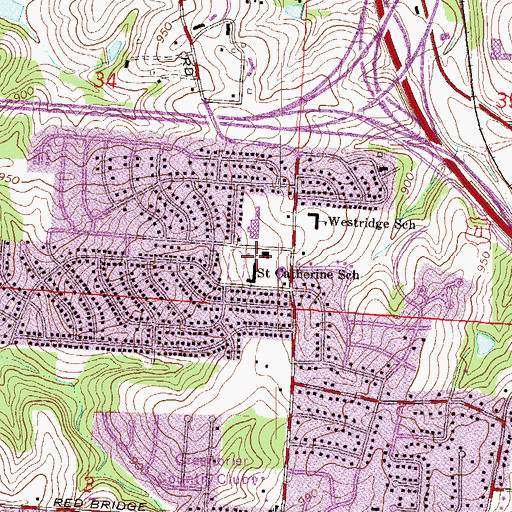 Topographic Map of Saint Catherine Catholic Church, MO