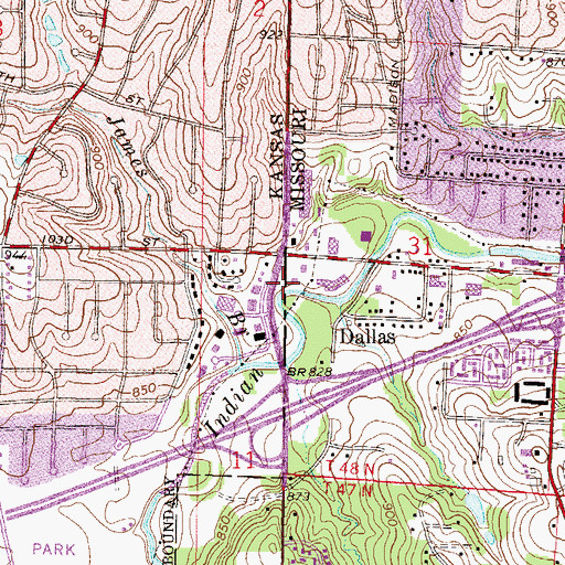 Topographic Map of Watts Mill (historical), MO