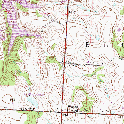 Topographic Map of Delta School (historical), MO