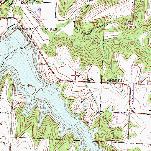 Topographic Map of Baird School (historical), MO