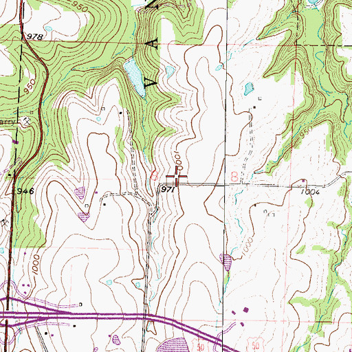 Topographic Map of Center Point School (historical), MO