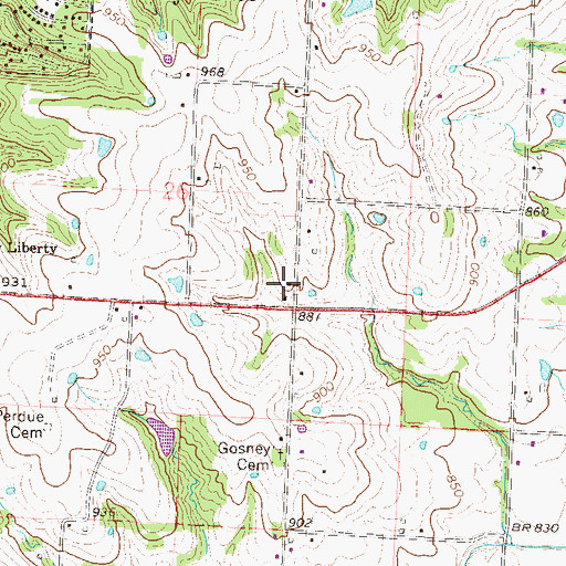 Topographic Map of Pueblo School (historical), MO