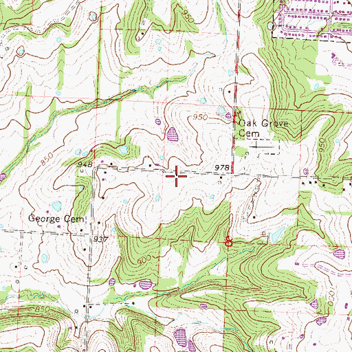 Topographic Map of Hillside School (historical), MO