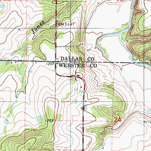 Topographic Map of Antioch Church (historical), MO