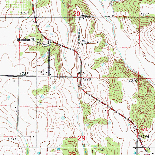Topographic Map of Dermott, MO