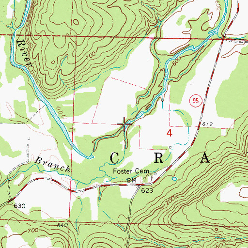 Topographic Map of Scotland Branch, AR
