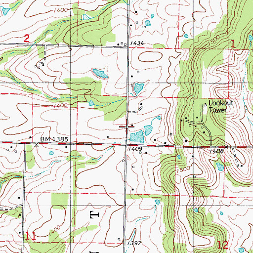 Topographic Map of Welles Church (historical), MO