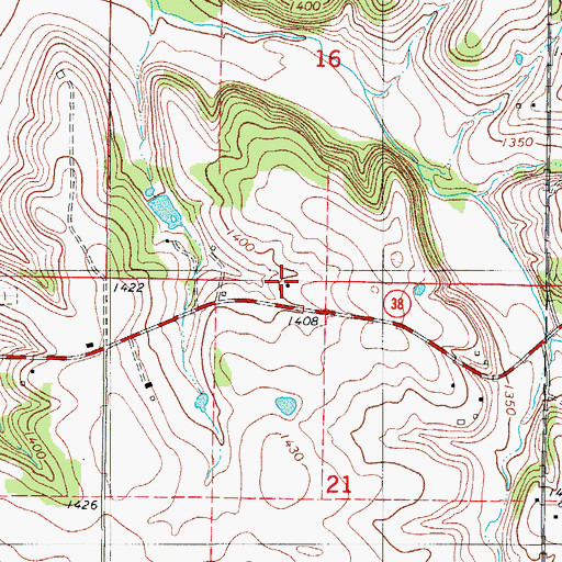 Topographic Map of Corinth Church (historical), MO