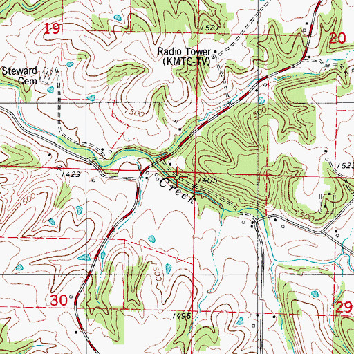 Topographic Map of Pleasant View Church, MO