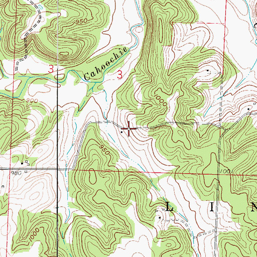 Topographic Map of Elixer, MO
