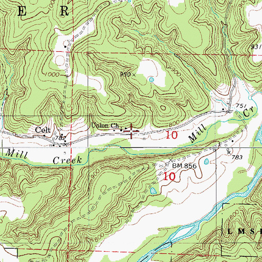 Topographic Map of Celt School (historical), MO