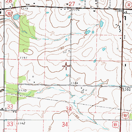 Topographic Map of Olive Branch School (historical), MO