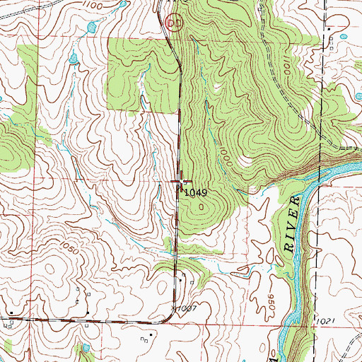 Topographic Map of Mountain View School (historical), MO