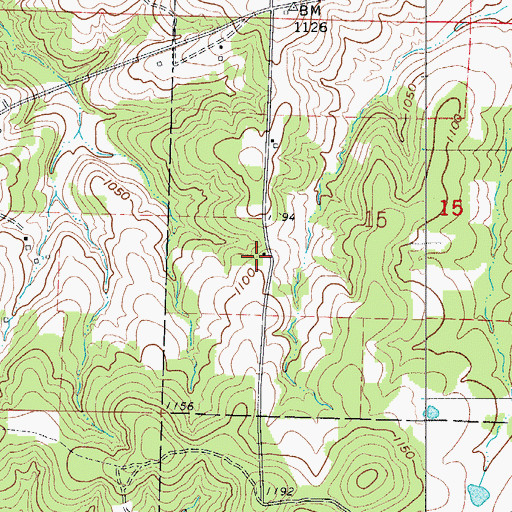 Topographic Map of Benton Branch School (historical), MO