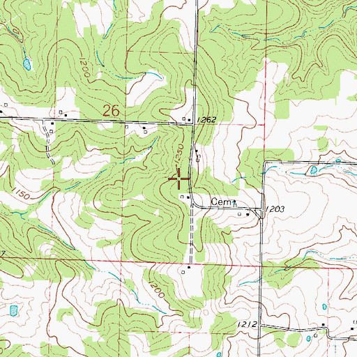 Topographic Map of Flint Ridge School (historical), MO