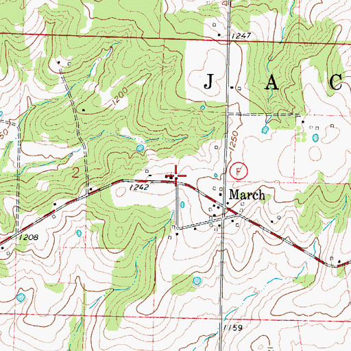 Topographic Map of March School (historical), MO