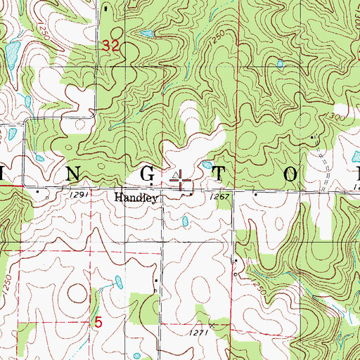 Topographic Map of Handley School (historical), MO