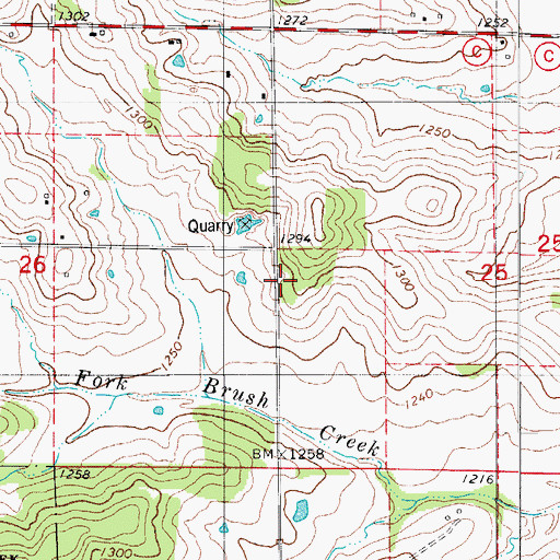 Topographic Map of Stony Point School (historical), MO