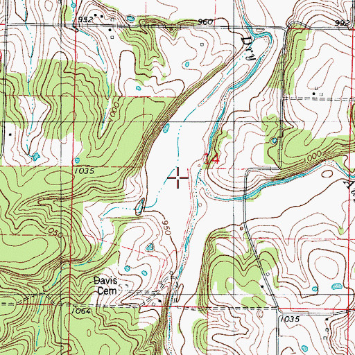 Topographic Map of Goodwin Hollow Creek, MO